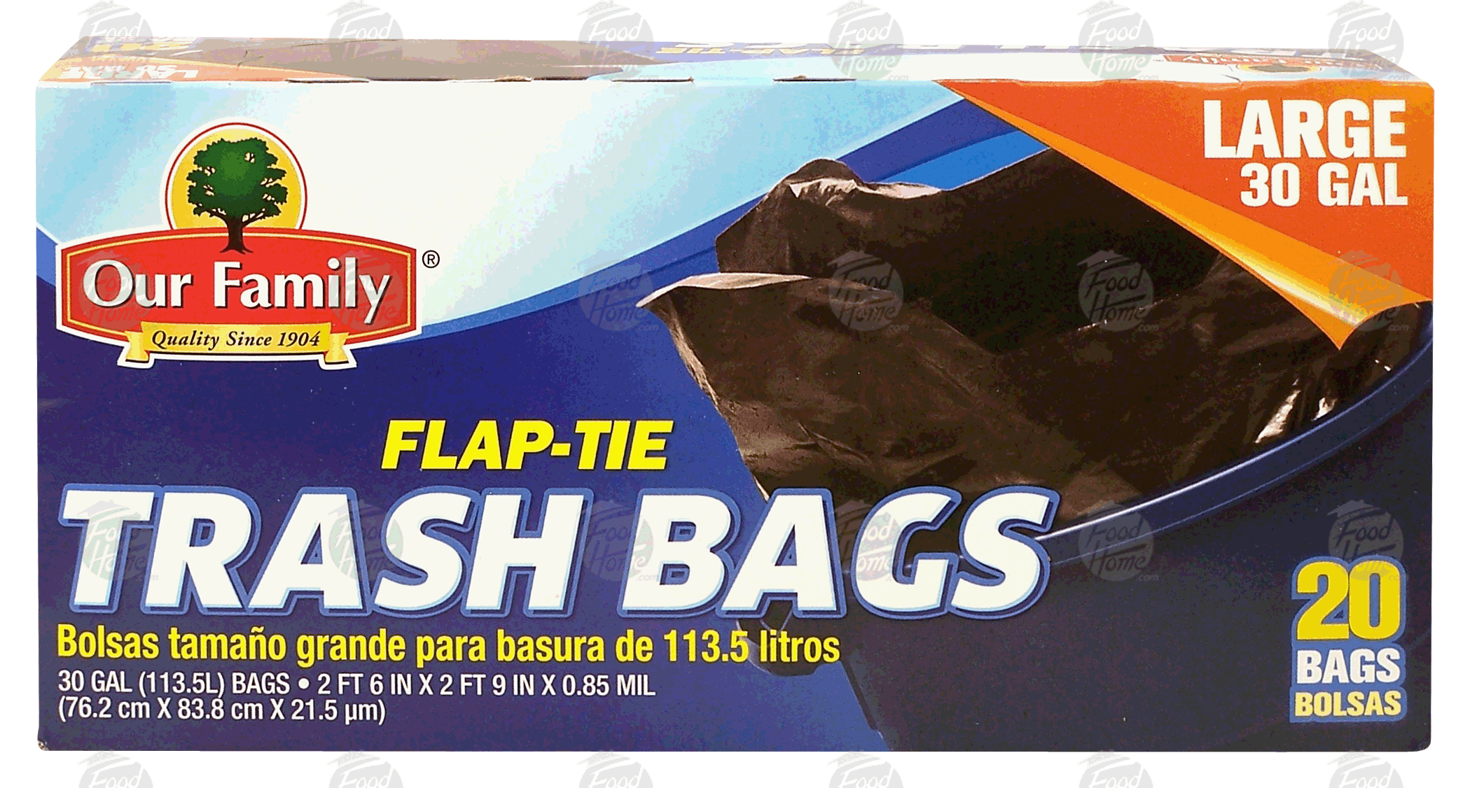 Our Family  trash bags, flap-tie, large 30-gallon Full-Size Picture